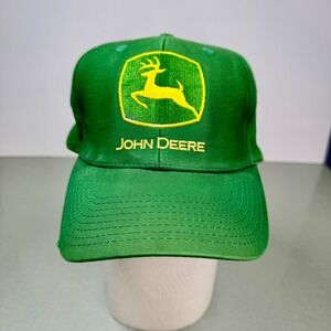 John Deere Hat Cap Green Adjustable SnapBack Adult Logo Embroidered Cotton Twill